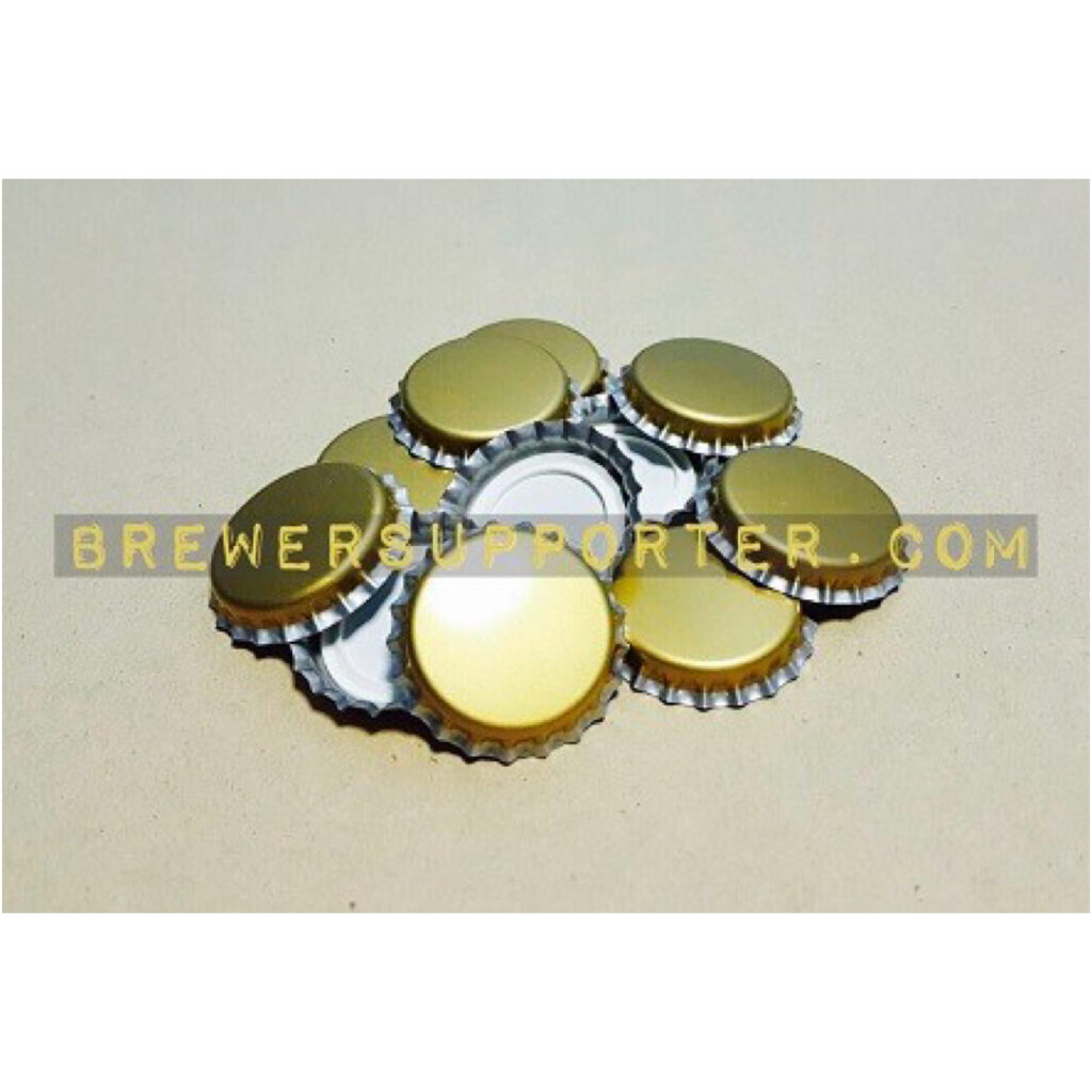 Golden Bottle Cap 100 pcs - BrewerSupporter