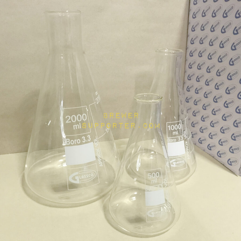 Erlenmeyer Flask ขวดทรงชมพู่ 500ml (Glassco) | Craft Beer Nitro Cold Brew