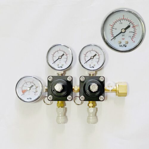 Primary Co2 regulator double body regulator DMfit 3/8" outlet.