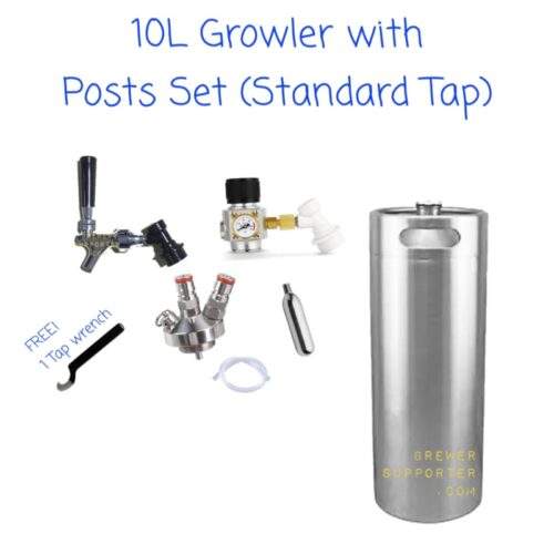 10L growler ball lock tapping head with standard tap and mini regulator.