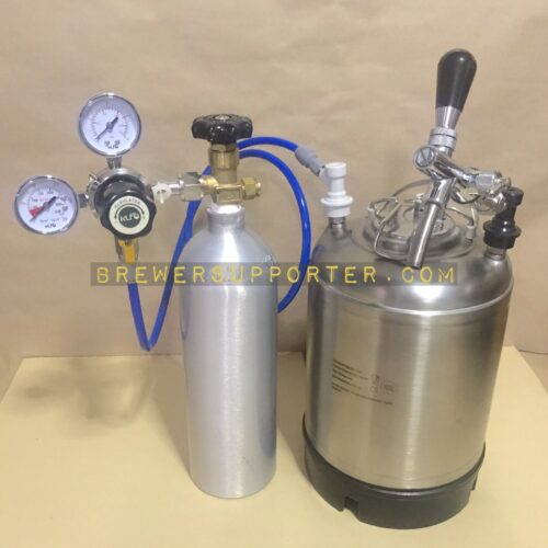 10L Ball lock keg with Co2 tank set 2