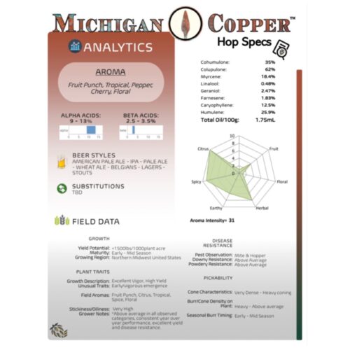 Hop pellets Michigan Copper.